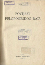 Stjepan Telar, Thucydides — Tukidid: Povijest peloponeskog rata
