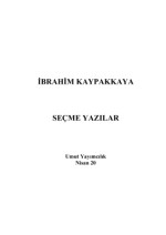 Kaypakkaya İbrahim. — Seçme Yazılar