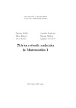Tatjana Grbić, Silvia Likavec, Tibor Lukić, Jovanka Pantović, Nataša Sladoje, Ljiljana Teofanov — Zbirka rešenih zadataka iz Matematike I