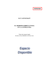 Lovecraft, Howard P — El Horror Sobrenatural En La Literatura