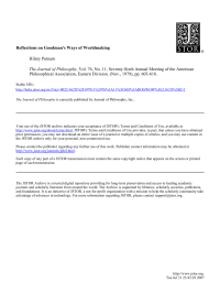 Putnam Hilary — Reflections on Goodman's Ways of Worldmaking