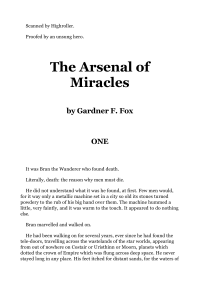 Fox, Gardner F — The Arsenal of Miracles