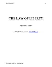 Crowley Aleister — The Law Of Liberty