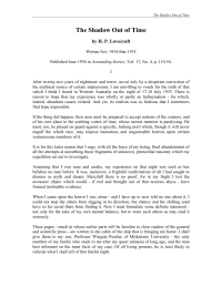 Lovecraft, Howard Phillips — The Shadow Out Of Time