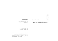 Grotowski Jerzi — El Teatro Laboratorio