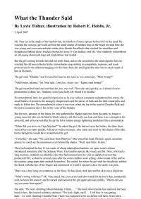 Tidhar Lavie — What the Thunder Said