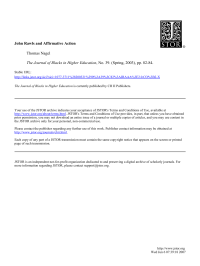 Nagel Thomas — John Rawls and Affirmative Action