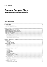 Eric Berne — The Games People Play