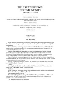 Kuttner Henry — The Creature From Beyond Infinity