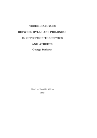 Berkeley George — Three Dialogues between Hylas and Philonous