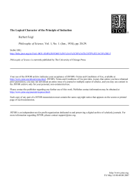 Feigl Herbert — The Logical Character of the Principle of Induction