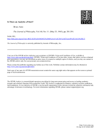 Aune Bruce — Is There an Analytic a Priori