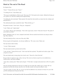 King Stephen — Hotel at The end of The Road
