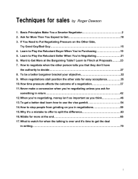 Dawson Roger — Techniques For Sales