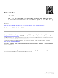 Lehrer Keith — The Knowledge Cycle