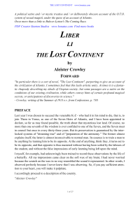Crowley Aleister — The Lost Continent