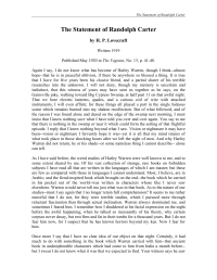 Lovecraft, Howard Phillips — The Statement Of Randolph Carter