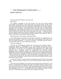 Robinson Spider — And Subsequent Construction