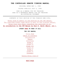  — Cia Remote Viewing Manual