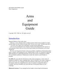 — Arms and Equipment Guide