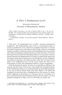 Schaffer Jonathan — Is There a Fundamental Level