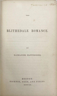 Nathaniel Hawthorne — The Blithedale Romance