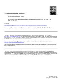 Johnston Mark — Is There a Problem about Persistence