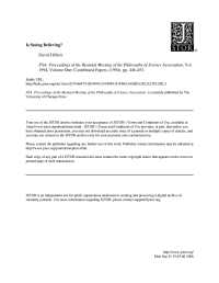 Hilbert David — Is Seeing Believing