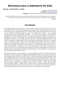 Schopenhauer Arthur — Aforismos para a sabedoria de vida