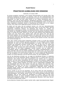 Rudolf Steiner — Praktische Ausbildung des Denkens