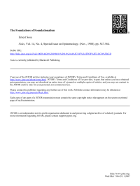 Sosa Ernest — The Foundations of Foundationalism