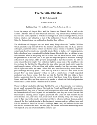 Lovecraft, Howard Phillips — THE TERRIBLE OLD MAN