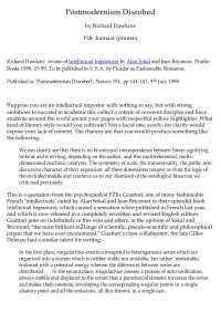 Dawkins Richard — Postmodernism Disrobed