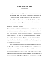 Dean Zimmerman — God Inside Time and Before Creation