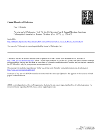 Dretske Fred — Causal Theories of Reference