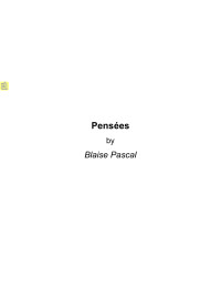 Pascal Blaise — Pensees