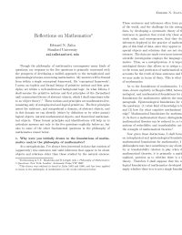 Zalta Edward — Reflections on Mathematics