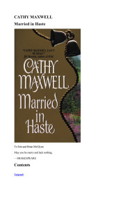 Maxwell Cathy — Married In Haste
