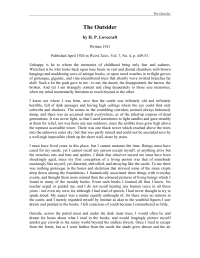 Lovecraft, Howard Phillips — THE OUTSIDER