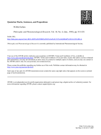 Wilfrid Sellars — Quotation Marks, Sentences, and Propositions