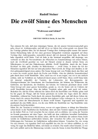 Steiner Rudolf — Die zwÄlf Sinne des Menschen