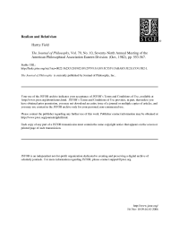 Field Hartry — Realism and Relativism
