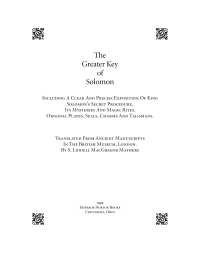 Mathers S; MacGregor Liddel — the greater Key of Solomon 1