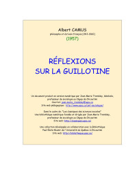 Albert Camus — Réflexions sur la guillotine