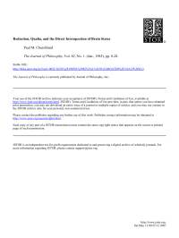 Churchland Paul — Reduction, Qualia, and the Direct Introspection of Brain States