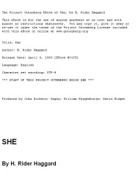 Haggard, Henry Rider — She