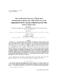 Liang H. — The relationship between virologic and immunologic responses in AIDS clinical research using mixed-effects varying-coefficient models with measurement error