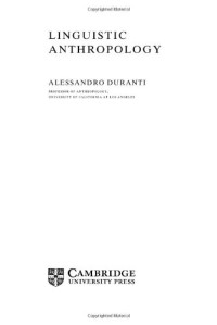 Alessandro Duranti — Linguistic Anthropology