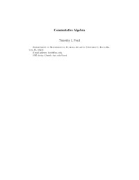 Timothy J. Ford — Commutative Algebra [draft]