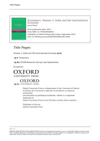 Jayati Ghosh (ed.) — India and the International Economy (Economics, Volume 2)